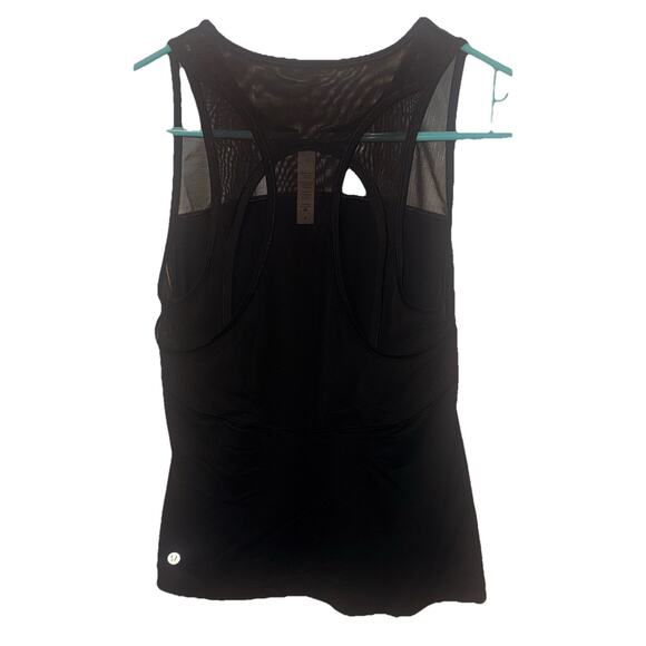 LULULEMON Home Stretch Tank Women's Size 4 Black With Mesh - Picture 7 of 14
